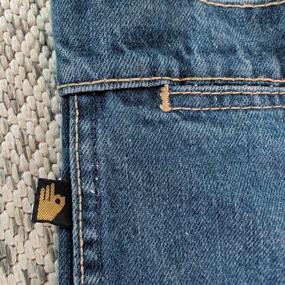 VTG 70s Sasson Blue Jeans 26x24 Cropped Hem High Rise Dark Wash Talon Zipper EUC - Picture 8 of 16